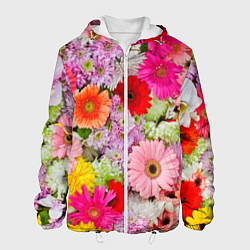 Куртка с капюшоном мужская BEAUTIFUL FLOWERS, цвет: 3D-белый