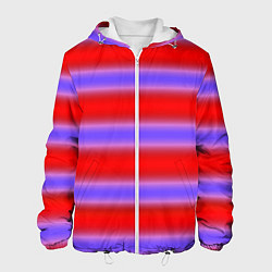 Куртка с капюшоном мужская Striped pattern мягкие размытые полосы красные фио, цвет: 3D-белый
