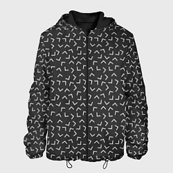 Куртка с капюшоном мужская Угловые Фигуры На Чёрном Фоне, цвет: 3D-черный