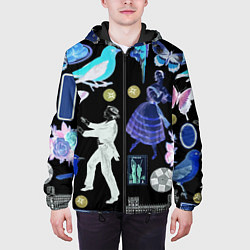 Куртка с капюшоном мужская Underground pattern Fashion 2077, цвет: 3D-черный — фото 2