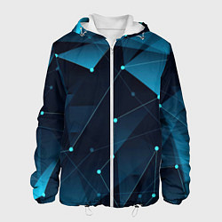 Куртка с капюшоном мужская Кибернетические звёзды, цвет: 3D-белый