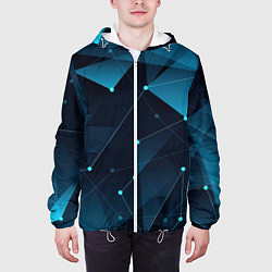 Куртка с капюшоном мужская Кибернетические звёзды, цвет: 3D-белый — фото 2