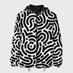 Куртка с капюшоном мужская Округлый Лабиринт, цвет: 3D-черный