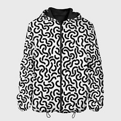 Куртка с капюшоном мужская Органические Закруглённые Линии, цвет: 3D-черный