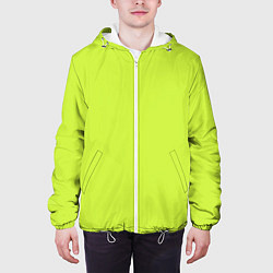 Куртка с капюшоном мужская Зеленый неон из фильма Барби, цвет: 3D-белый — фото 2