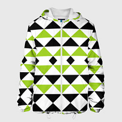 Куртка с капюшоном мужская Geometric shapes triangles треугольники, цвет: 3D-белый