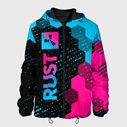 Куртка с капюшоном мужская Rust Neon Gradient, цвет: 3D-черный