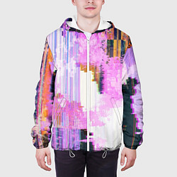 Куртка с капюшоном мужская Glitch art Fashion trend, цвет: 3D-белый — фото 2