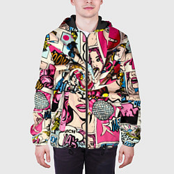 Куртка с капюшоном мужская Twisted pop atr pattern, цвет: 3D-черный — фото 2