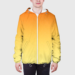 Куртка с капюшоном мужская Оранжевый, желтый градиент, цвет: 3D-белый — фото 2