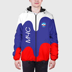 Куртка с капюшоном мужская МЧС - флаг России, цвет: 3D-черный — фото 2