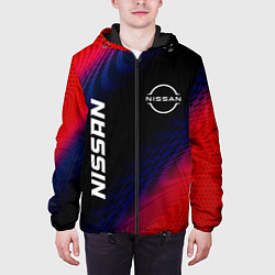 Куртка с капюшоном мужская Nissan Красный Карбон, цвет: 3D-черный — фото 2