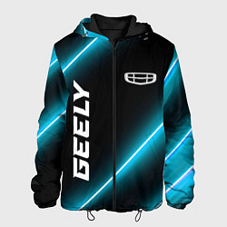 Куртка с капюшоном мужская Geely Неоновые Лампы, цвет: 3D-черный