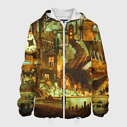 Куртка с капюшоном мужская Cool Steampunk painting, цвет: 3D-белый
