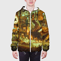 Куртка с капюшоном мужская Cool Steampunk painting, цвет: 3D-белый — фото 2