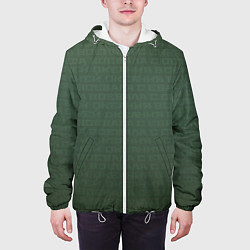 Куртка с капюшоном мужская 1984 узор зелёный градиент, цвет: 3D-белый — фото 2