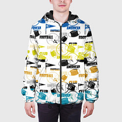 Куртка с капюшоном мужская American football sports pattern, цвет: 3D-черный — фото 2