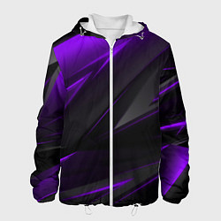 Куртка с капюшоном мужская Geometry Черный и фиолетовый, цвет: 3D-белый