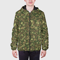 Куртка с капюшоном мужская Камуфляж цифровой Флора-1 пиксель, цвет: 3D-черный — фото 2