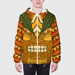 Куртка с капюшоном мужская Polynesian tiki ANGRY, цвет: 3D-белый — фото 2