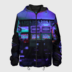 Мужская куртка Неоновые игровые автоматы - Фиолетoвый