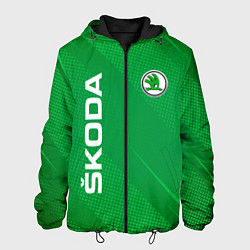 Куртка с капюшоном мужская Skoda abstraction sport, цвет: 3D-черный