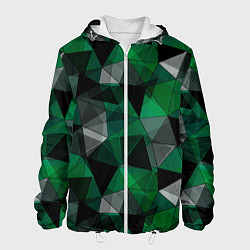 Мужская куртка Зеленый, серый и черный геометрический