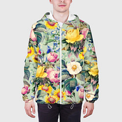 Куртка с капюшоном мужская Солнечные Цветы, цвет: 3D-белый — фото 2