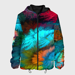 Куртка с капюшоном мужская Colorful Explosion, цвет: 3D-черный