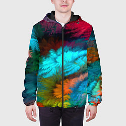 Куртка с капюшоном мужская Colorful Explosion, цвет: 3D-черный — фото 2