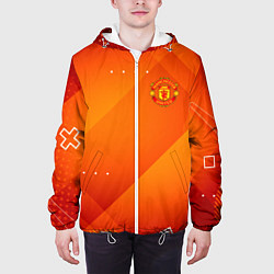 Куртка с капюшоном мужская Manchester united Абстракция спорт, цвет: 3D-белый — фото 2