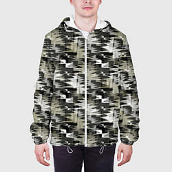 Куртка с капюшоном мужская Абстрактный камуфляжный, цвет: 3D-белый — фото 2