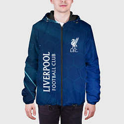 Куртка с капюшоном мужская Liverpool Соты Абстракция, цвет: 3D-черный — фото 2