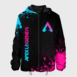 Мужская куртка Apex Legends - neon gradient: символ и надпись вер