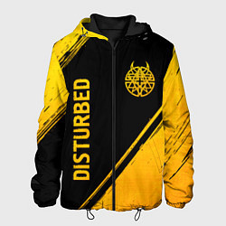 Мужская куртка Disturbed - gold gradient: символ и надпись вертик