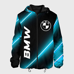 Куртка с капюшоном мужская BMW неоновые лампы, цвет: 3D-черный