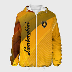 Куртка с капюшоном мужская Lamborghini - абстракция, цвет: 3D-белый