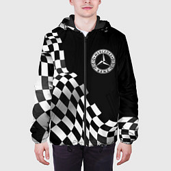 Куртка с капюшоном мужская Mercedes racing flag, цвет: 3D-черный — фото 2
