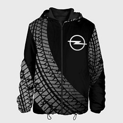 Куртка с капюшоном мужская Opel tire tracks, цвет: 3D-черный