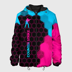 Куртка с капюшоном мужская Counter Strike - neon gradient: по-вертикали, цвет: 3D-черный