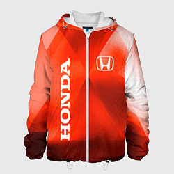 Куртка с капюшоном мужская Honda - красная абстракция, цвет: 3D-белый