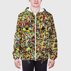 Куртка с капюшоном мужская Симпсоны все Герои, цвет: 3D-белый — фото 2