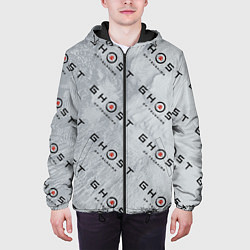 Куртка с капюшоном мужская Призрак Цусимы узор, цвет: 3D-черный — фото 2