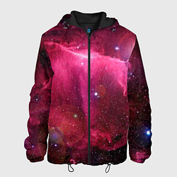 Куртка с капюшоном мужская Рубиновая туманность, цвет: 3D-черный