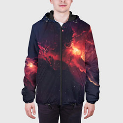 Куртка с капюшоном мужская Космическое пламя, цвет: 3D-черный — фото 2