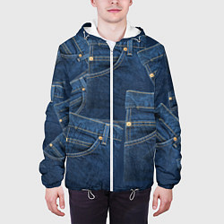 Куртка с капюшоном мужская Джинсовка jeans, цвет: 3D-белый — фото 2