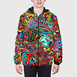 Куртка с капюшоном мужская Радужная картина, цвет: 3D-черный — фото 2