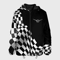 Куртка с капюшоном мужская UAZ racing flag, цвет: 3D-черный