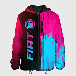 Куртка с капюшоном мужская Fiat - neon gradient: по-вертикали, цвет: 3D-черный