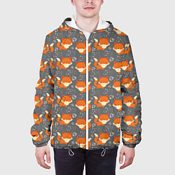 Куртка с капюшоном мужская Веселые лисички, цвет: 3D-белый — фото 2